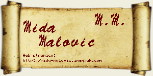 Mida Malović vizit kartica